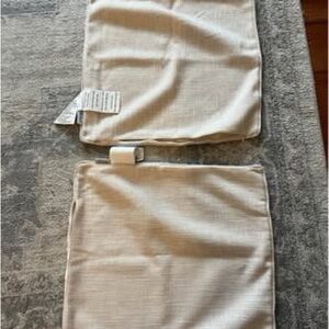 Neutral Beige Fabric Seat Cushions - Set of 2